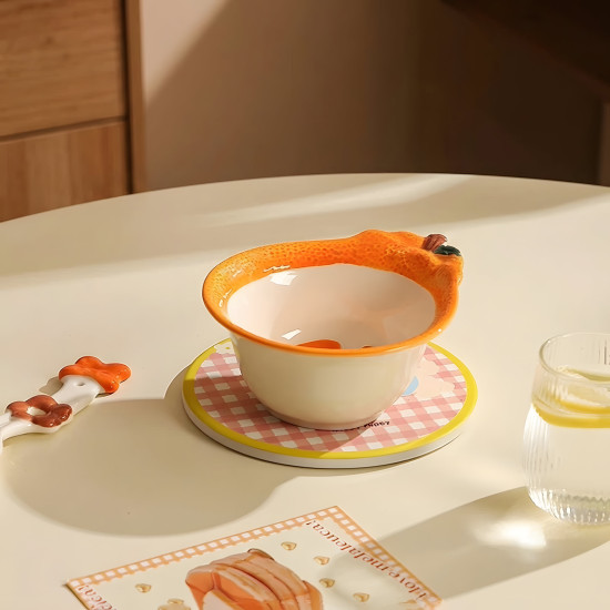 Orange Pattern Porcelain Bowl